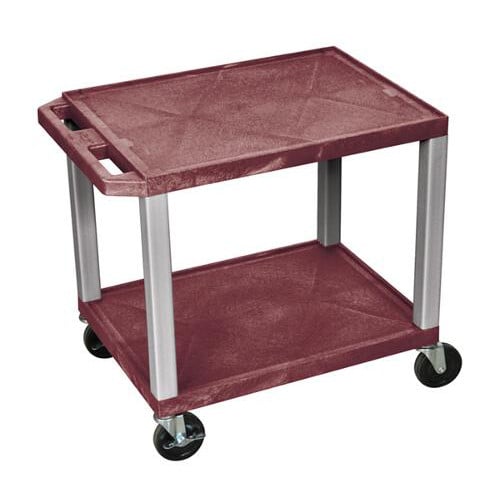 H. Wilson 24.5" High Tuffy Utility A/V Cart (2-Shelf Nickel Legs)