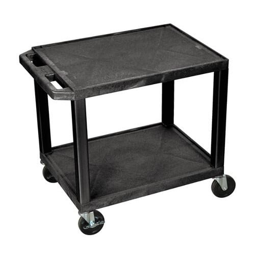 H. Wilson 24.5" High Tuffy Utility A/V Cart (2-Shelf Black Legs)