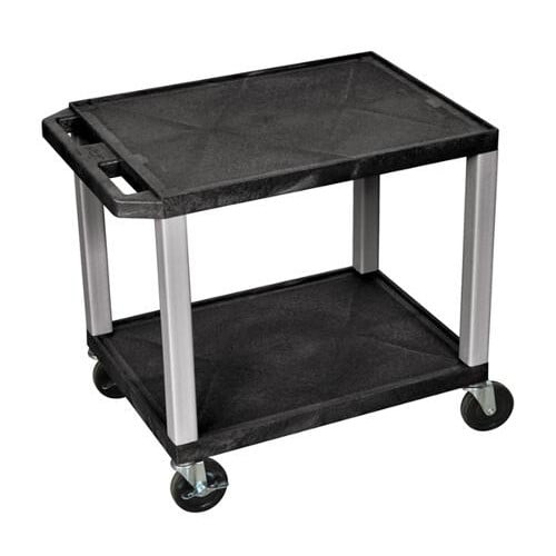 H. Wilson 24.5" High Tuffy Utility A/V Cart (2-Shelf Nickel Legs)
