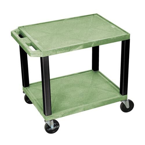 H. Wilson 24.5" High Tuffy Utility A/V Cart (2-Shelf Black Legs)