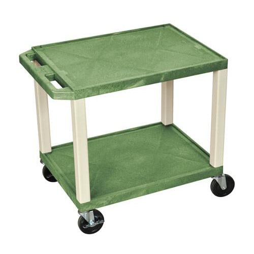 H. Wilson 24.5" High Tuffy Utility A/V Cart (2-Shelf Putty Legs)