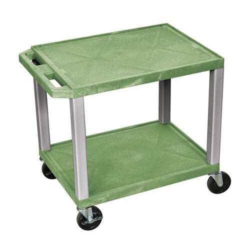 H. Wilson 24.5" High Tuffy Utility A/V Cart (2-Shelf Nickel Legs)