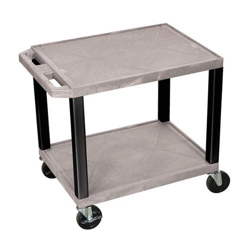 H. Wilson 24.5" High Tuffy Utility A/V Cart (2-Shelf Black Legs)