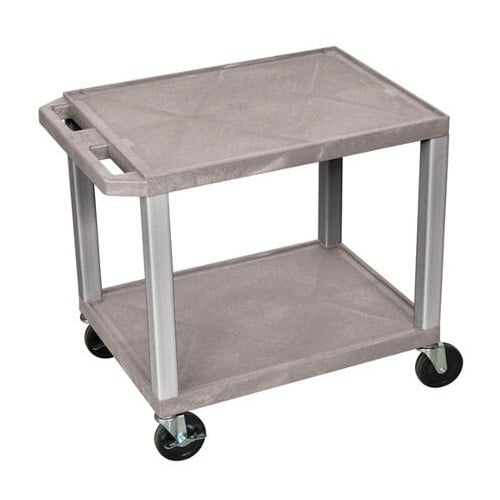 H. Wilson 24.5" High Tuffy Utility A/V Cart (2-Shelf Nickel Legs)