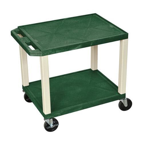 H. Wilson 24.5" High Tuffy Utility A/V Cart (2-Shelf Putty Legs)