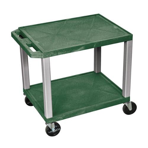 H. Wilson 24.5" High Tuffy Utility A/V Cart (2-Shelf Nickel Legs)