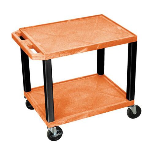H. Wilson 24.5" High Tuffy Utility A/V Cart (2-Shelf Black Legs)
