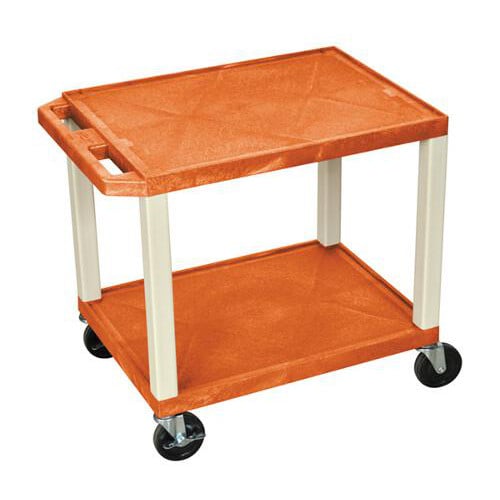 H. Wilson 24.5" High Tuffy Utility A/V Cart (2-Shelf Putty Legs)