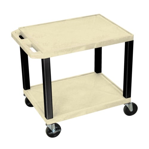 H. Wilson 24.5" High Tuffy Utility A/V Cart (2-Shelf Black Legs)