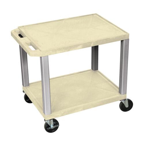 H. Wilson 24.5" High Tuffy Utility A/V Cart (2-Shelf Nickel Legs)