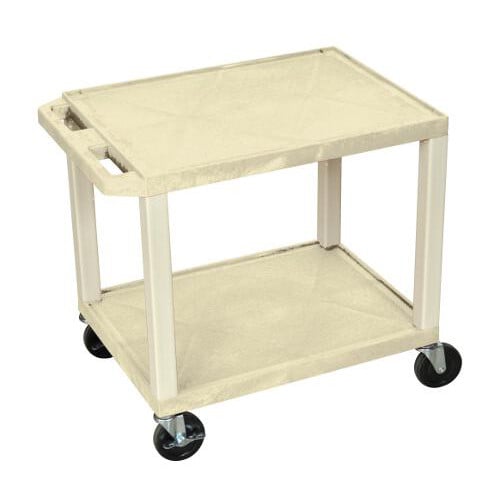H. Wilson 24.5" High Tuffy Utility A/V Cart (2-Shelf Putty Legs)