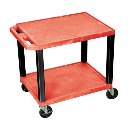 H. Wilson 24.5" High Tuffy Utility A/V Cart (2-Shelf Black Legs)
