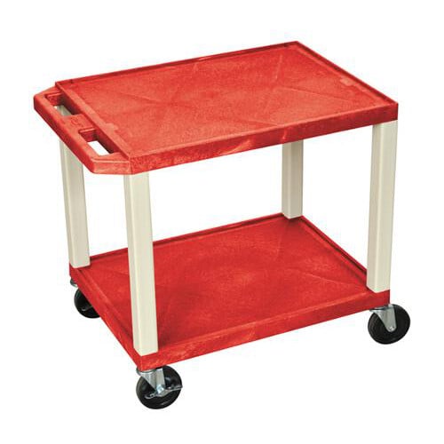 H. Wilson 24.5" High Tuffy Utility A/V Cart (2-Shelf Putty Legs)
