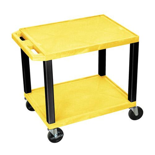 H. Wilson 24.5" High Tuffy Utility A/V Cart (2-Shelf Black Legs)