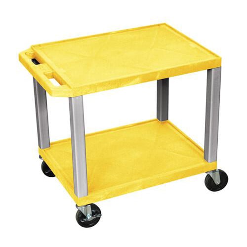 H. Wilson 24.5" High Tuffy Utility A/V Cart (2-Shelf Nickel Legs)