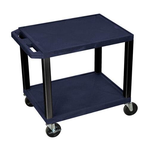 H. Wilson 24.5" High Tuffy Utility A/V Cart (2-Shelf Black Legs)