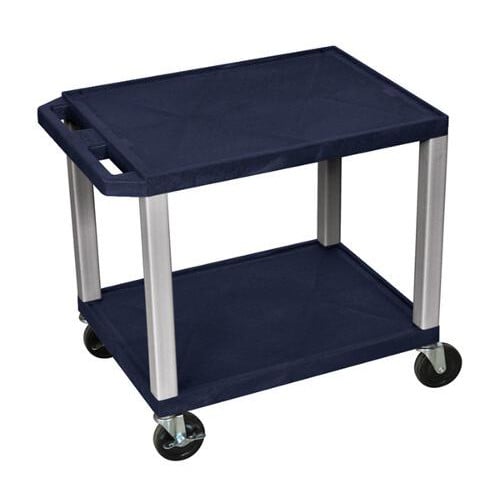 H. Wilson 24.5" High Tuffy Utility A/V Cart (2-Shelf Nickel Legs)