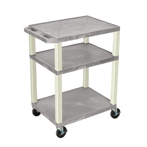 H. Wilson WT34GYE Gray 34" High Tuffy Utility A/V Cart (3-Shelf Putty Legs)