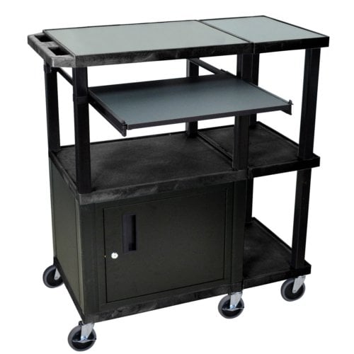 H. Wilson WTPS71E Black Presentation Station w/ Pullout Shelf and Black Cabinet & Legs