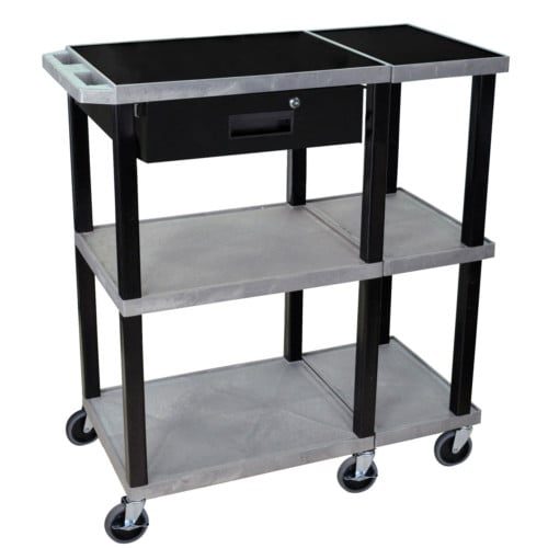 H. Wilson WTPS72GYE Gray Presentation Station with Drawer (Black Legs)