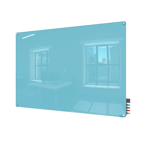 Ghent Blue Harmony Magnetic Glass Markerboard - Radius Corners