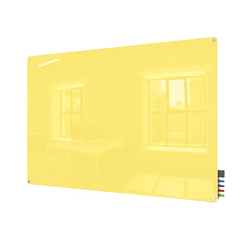 Ghent Yellow Harmony Magnetic Glass Markerboard - Radius Corners