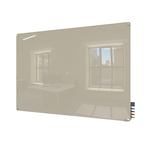Ghent Gray Harmony Glass Markerboard - Radius Corners
