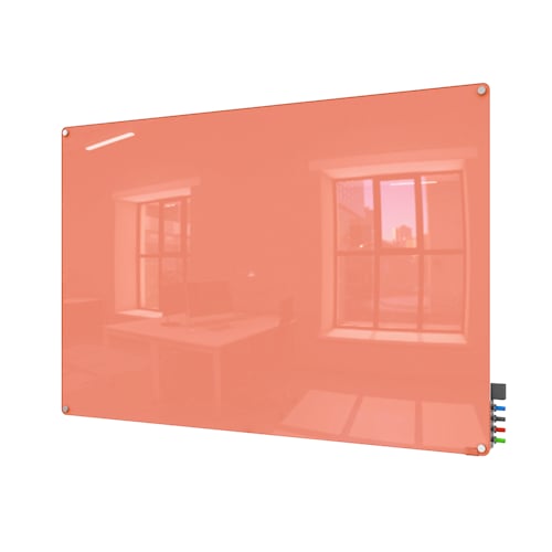 Ghent Peach Harmony Glass Markerboard - Radius Corners