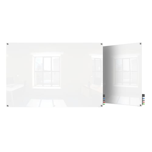 Ghent White Harmony Magnetic Glass Markerboard - Square Corners