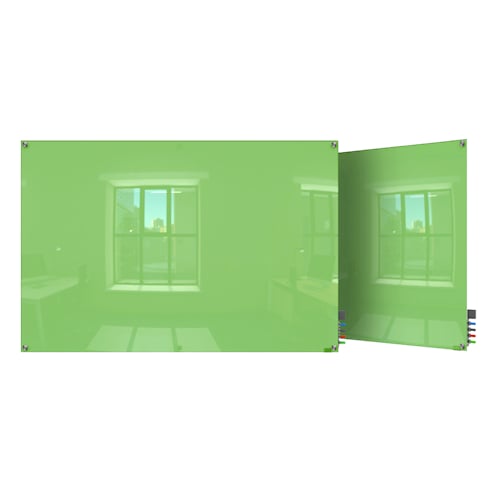 Ghent Green Harmony Glass Markerboard - Square Corners