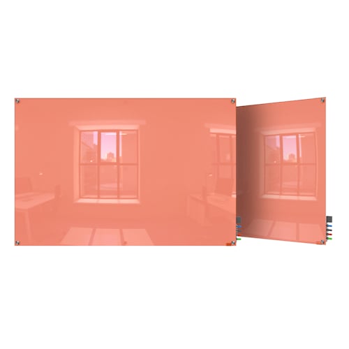 Ghent Peach Harmony Glass Markerboard - Square Corners