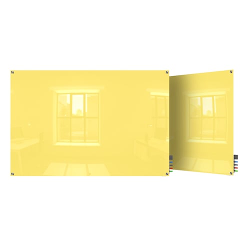 Ghent Yellow Harmony Glass Markerboard - Square Corners