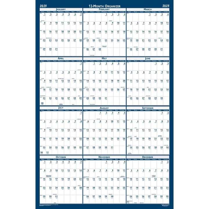 House of Doolittle 24" x 37" Write-on Laminated Calendar Wall Planner 2023