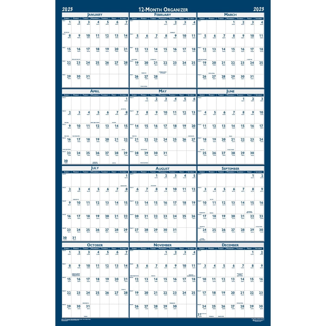 House of Doolittle Write-on Laminated Calendar Wall Planner 2023
