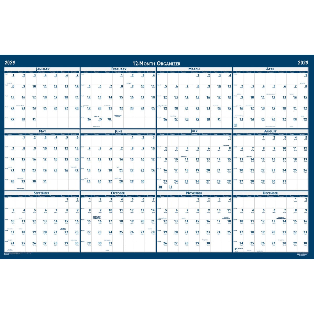 House of Doolittle Write-on Laminated Calendar Wall Planner 2023