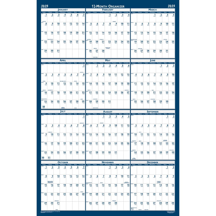 House of Doolittle 33" x 66" Write-on Laminated Calendar Wall Planner 2023
