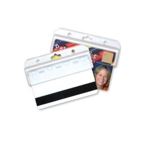 Horizontal Frosted Plastic Half Card Holders - 50pk
