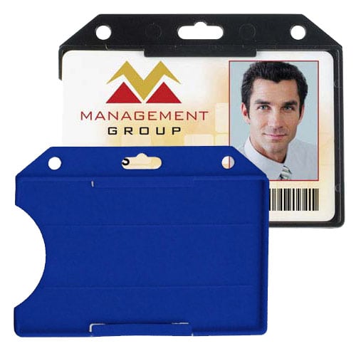 Horizontal Open-Face Rigid Plastic Card Holder - 50pk