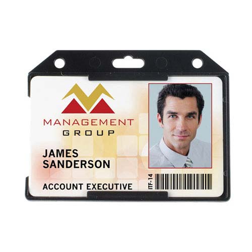 Horizontal Open-Face Rigid Plastic Card Holder - 50pk