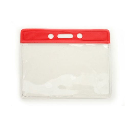 Horizontal Vinyl Color-Bar Badge Holder (3-3/4" x 2-5/8") - 100pk