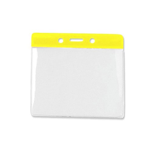 Horizontal Vinyl Color-Bar Badge Holders - 100pk