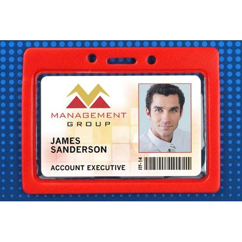 Horizontal Vinyl Color-Frame Badge Holder (3-1/2" x 2-1/8") - 100pk