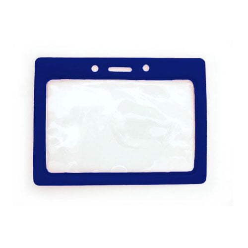 Horizontal Vinyl Color-Frame Badge Holder (3-1/2" x 2-1/8") - 100pk
