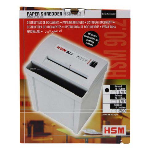 HSM 90.2 Level P-2 Strip Cut Compact Paper Shredder