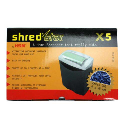 HSM Shredstar X5 Level P-4 Cross Cut Paper Shredder