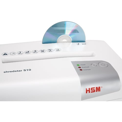 HSM Shredstar S10 Level P-2 Strip-Cut Shredder with CD Slot