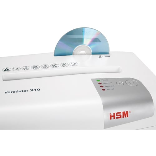 HSM Shredstar X10 Level P-4 Cross-Cut Shredder with CD Slot