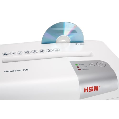 HSM Shredstar X5 Level P-4 Cross-Cut Shredder with CD Slot