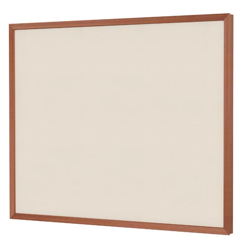 Ghent Impression Beige Fabric Bulletin Board with Cherry Classic Frame