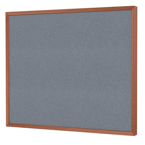 Ghent Impression Gray Fabric Bulletin Board with Cherry Classic Frame